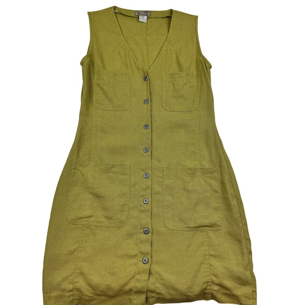 The Territory Ahead Linen Sleeveless Minimalist Lagenlook Dress Women's Size 10